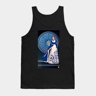 Rosette Window In Blue Tank Top